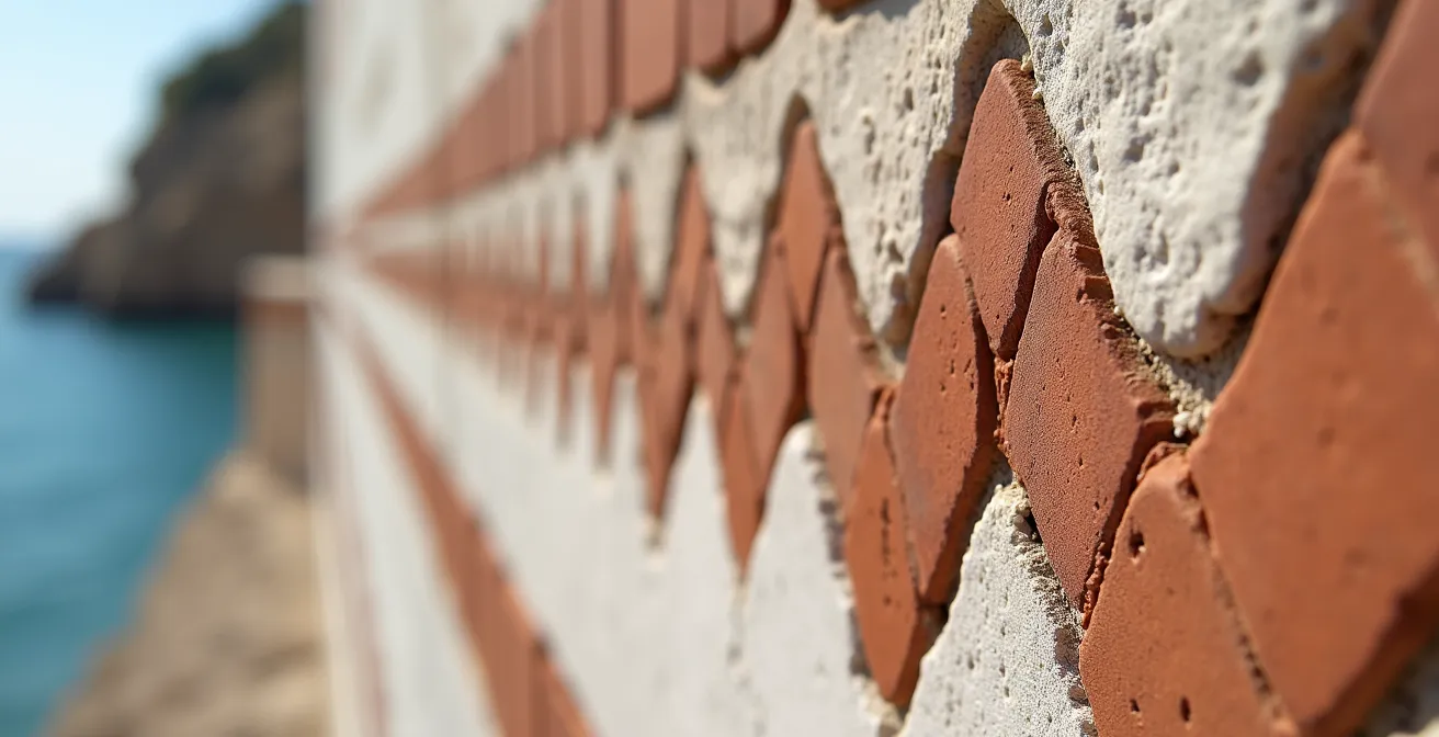 Détail de matériaux de construction méditerranéens de haute qualité